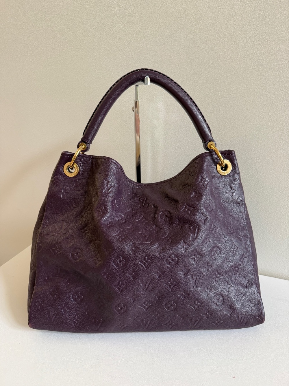 LOUIS VUITTON Artsy MM Monogram Empreinte Leather Shoulder Bag Handbag Purple - Picture 8 of 13